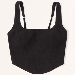 ☕️ A&F Scoop Neck Corset Top - Black